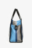 Balenciaga Blue/Navy/Grey Leather Bazar Shopper Tote With Strap