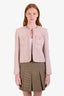 Celine Blush Pink Wool Blend Tweed Jacket Size 36