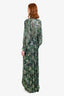 Ba&sh Green Metallic Print Maxi Dress Size L