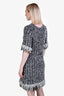 Pre-loved Chanel™ Black White Tweed Fringe SS Dress Size 40