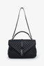 Saint Laurent Black Chevron Leather Loulou Puffer Shoulder Bag