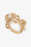 Christian Dior Gold Tone Ribbon Motif Brooch