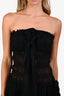 Dolce & Gabbana Black Silk Lace Bodice Midi Dress Size 46
