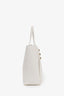 Balmain White Leather Embleme Tote Bag