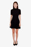 Maje Black Ribbed Knit Pleated Mini Dress Size 34