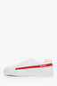 Prada White/Red Leather Logo Sneakers Size 12 Mens