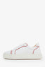 Christian Louboutin White Leather Red Trim Low Top Sneakers Size 35.5