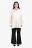 Ganni Brown/Red Pinstripe Wide Leg Pants Size 46