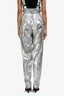 Isabel Marant Silver Cotton Cargo Pants Size 34