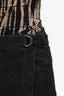 Rails Dark Grey Denim Belted Mini Skirt Size M