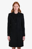 Burberry London Black Wool Cashmere Pea Coat Size 6