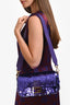 Fendi Purple Sequin Baguette Shoulder Bag