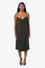 Dries Van Noten Green Rhinestone Embellished Slip Dress Size 38