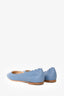 Chloe Blue Lambskin Leather Scallop-Edge Ballerina Flats Size 38.5