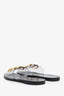 Valentino Black PVC Transparent Vlogo Flat Slide Sandals Size 37