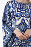 Dolce & Gabbana Blue/White Silk Majolica Print Long Sleeve Maxi Dress Size 4