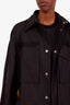 The Attico Black Nylon Cotton Cinched Button Up Jacket + Skirt Set Size S