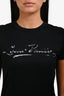 Louis Vuitton Black Cotton Sequin Logo Short Sleeve T-Shirt Size XS