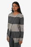 Brunello Cucinelli Grey/Brown Cashmere Striped Sweater Size S