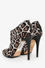 Jimmy Choo Leopard Print Ponyhair Ankle Booties Size 38.5