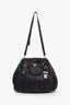 Prada Black Napa Leather Ruched Bag With Strap