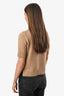 Judith & Charles Tan Wool Camel Hair Blend Short Sleeve Sweater Size S