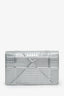 Christian Dior Silver Metallic Leather 'Diorama' Wallet on Chain