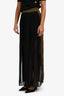 Vionnet Black/Green Pleated Silk Maxi Skirt Size 44