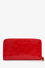 Louis Vuitton 2016 Red Vernis Leather Zippy Wallet