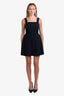 Theory Navy Linen Blend Square Neck Mini Dress Size 4