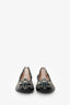 Miu Miu Dark Navy Patent Leather Crystal Embellished Flats Size 36.5