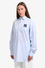 Gucci x MLB Blue Cotton New York Yankees Collared Long Sleeve Shirt Size 44