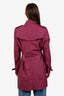 Burberry Purple Belted Light Weight Trench Coat Size 12
