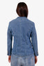 Balmain Blue Cotton Single Breasted Blazer Size 16A