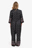 Erdem Black Silk Printed Cinched Waist Jumpsuit Size 12 US