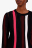 Proenza Schouler Black/Burgundy Striped Long Sleeve Size M