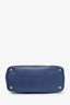 Prada Navy Saffiano Double Zip Medium Galleria Tote with Strap
