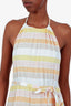 Zimmermann Yellow/Orange Cotton Striped Halter Neck Dress Size 0