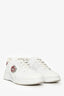 Roger Vivier White/Red Patent Leather Heart Buckle Sneakers Size 38