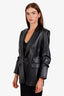 Veronica Beard Black Vegan Leather Dickey Blazer Size 6
