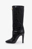 Saint Laurent Black Patent Leather Knee High Boots Size 41