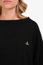 Vivienne Westwood Black Cotton Ribbed Hebo Long Sleeve Top Size L