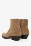 Saint Laurent Beige Suede Western Ankle Boot Size 41 Men's