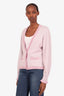 Pre-loved Chanel™ Spring 2023 Purple Bicolour Cashmere CC Cardigan Size 38
