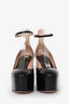 Valentino Black Patent Leather 'Tan-Go' Platform Heels Size 39