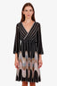 M Missoni Black Metallic V-Neck Wrap Mini Dress Size 4