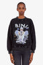 Anine Bing Washed Black 'Harvey AB x TO Elton John' Crewneck Sweater Size S