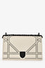 Christian Dior 2018 Cream/Black Leather Studded 'Diorama' Shoulder Bag