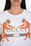 Gucci White Cotton Tiger Logo Short Sleeve T-Shirt Size M
