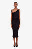 Roland Mouret Black Asymmetric Draped Dress Size 4